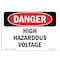Signmission Safety Sign, OSHA Danger, 3.5" Height, 5" Width, High Hazardous Voltage, Landscape OS-DS-D-35-L-2287 - alternate 1